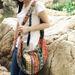 Lihao Hippie Blomsterprint Kvinner Justerbar Stropp Canvas Tote Sling Hobo Bag-Oransje_voghion.com