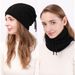 Autumn And Winter Warm Neck Warmer Drawstring Double-Wear Knitted Pullover Women's Hat Ponytail Deer Fleece Fabric_voghion.com