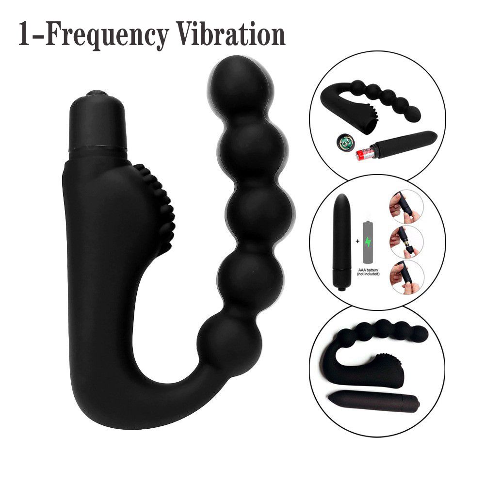 Massageador de próstata portátil, à prova d'água, com bateria e 10 frequências de vibração, em silicone ABS, potente e rápido, para homens._voghion.com