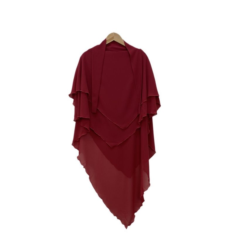 Einfarbiges Chiffon-Kopftuch Einfarbiges doppellagiges großes Kopftuch_voghion.com