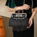 Borsa da sera a tracolla in cheongsam con chiusura fatta a mano da donna vintage, stile repubblica cinese, nappa nera_voghion.com