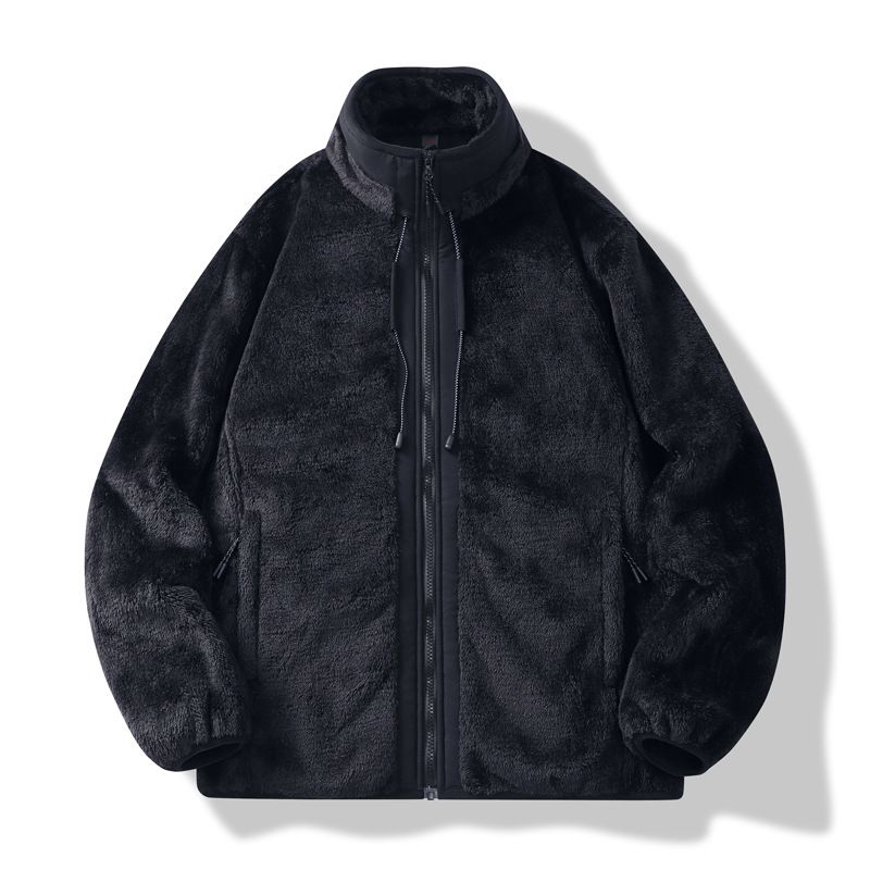 400 gr Polar Fermuarlı Kapüşonlu Üst - Ağır Şerpa Astarlı Ceket, Kışlık Sokak Giyimi, Unisex Büyük Beden (M-4XL, Siyah/Ordu Yeşili/Taş Grisi)_voghion.com