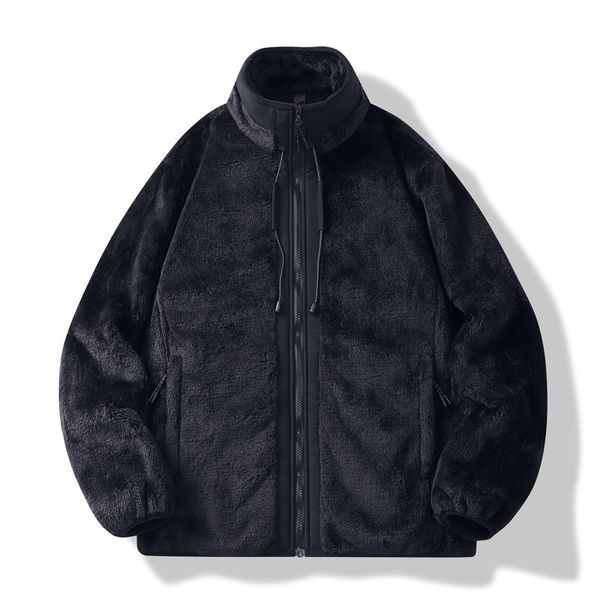 400 gr Polar Fermuarlı Kapüşonlu Üst - Ağır Şerpa Astarlı Ceket, Kışlık Sokak Giyimi, Unisex Büyük Beden (M-4XL, Siyah/Ordu Yeşili/Taş Grisi)_voghion.com