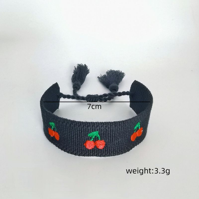 Cartoon Simple Style Cherry Cloth String Bracelets Wholesale_voghion.com