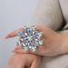 Anello con accessorio trendy con strass regolabile esagerato e aperto a forma di fiore_voghion.com