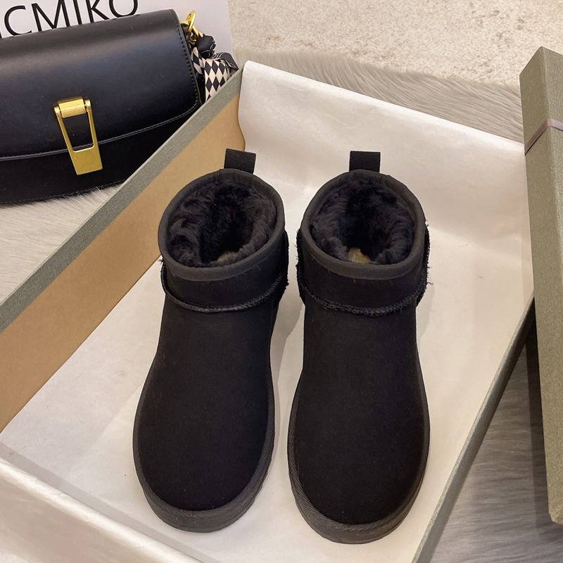 New winter snow shoes large size foreign trade flat-soled short-tube Northeastern cotton shoes for men plus velvet thickening warm snow boots for_voghion.com