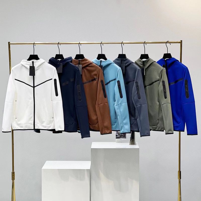 Primavera e Outono Novo Casual Esportes Algodão Camada de Ar Com Capuz Zíper Cardigan Jaqueta Masculina 490 Casaco_voghion.com