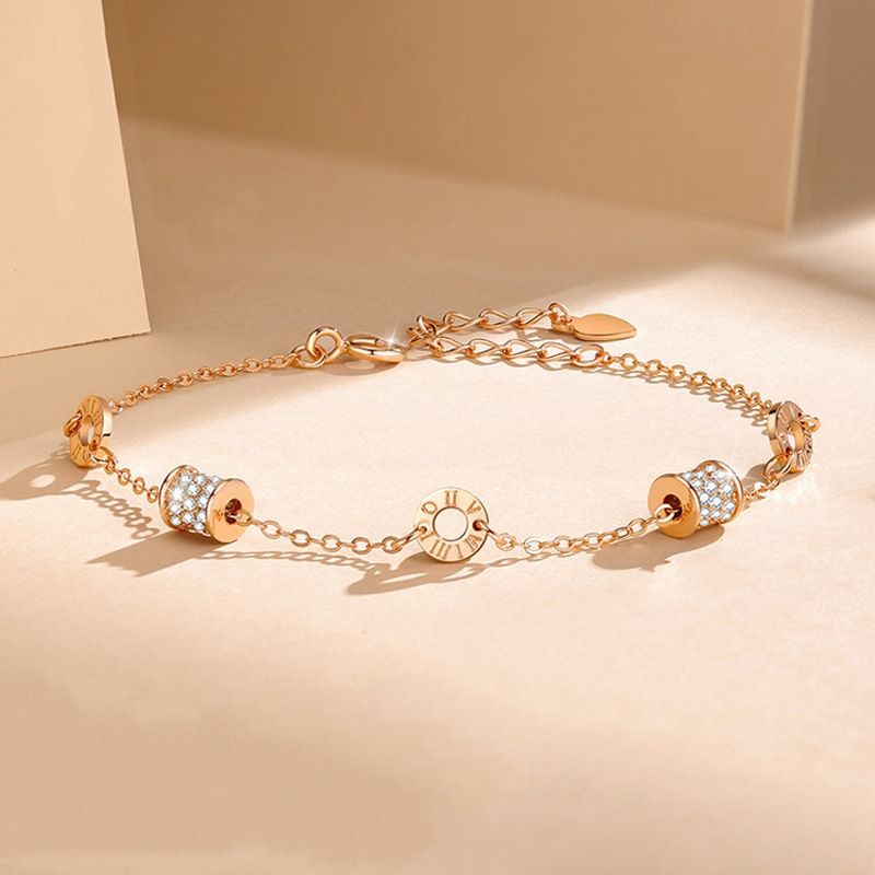 2024 New Roman Numeral Waist Female Simple Rose Gold Ins Niche High End Bracelet Batch_voghion.com