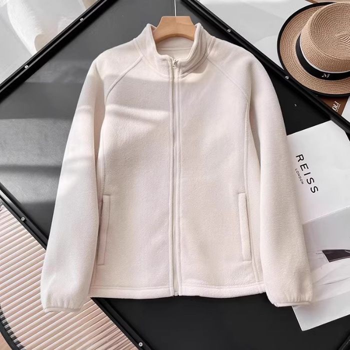 Autumn Winter New Fleece-Lined Stand Collar Outdoor Sports Polar Women's Warm Softshell Inner Fleece Jacket_voghion.com