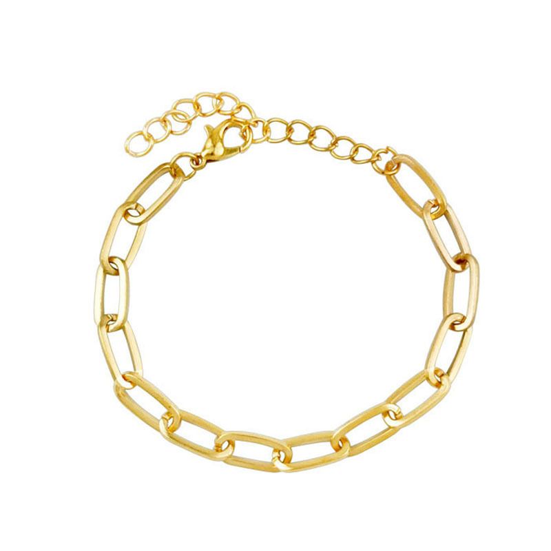 Bracciale cubano hip-hop minimalista in stile freddo con graffetta e catena spessa per donna_voghion.com