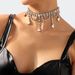 Sparkling diamond high end necklace clavicle chain choker fashionable and simple necklace_voghion.com
