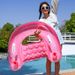Transparent Glitter Inflatable Lounge Chair - Heavy-Duty PVC Floating Seat For Adults (Pool Lake & Beach Use Non-Slip Design)_voghion.com