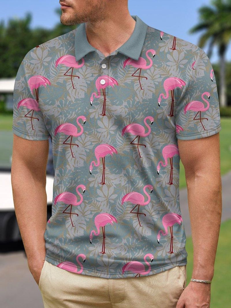 Herren Casual Poloshirt Mode Harajuku Kurzarm hochwertiges 3D-gedrucktes T-Shirt Hip Hop Strandstil Sport_voghion.com