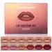 Juego de lápiz labial y delineador de labios mate, 6 lápices labiales Liguid mate aterciopelados y 6 kits de maquillaje de labios suaves a juego, juego de regalo de lápices labiales de larga duración_voghion.com
