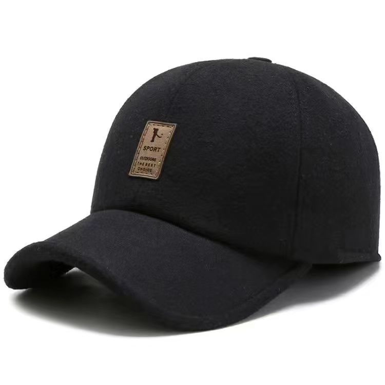【Ispessito】 Cappello da baseball invernale da uomo di mezza età con fodera in lana per calore e protezione delle orecchie, lingua d'anatra_voghion.com