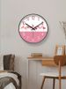 Yipula 6634 Flamingo Pink Love Wall Watch Silent Sweep Second Quartz Clock_voghion.com
