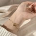 Cross-Border New Doggua Fashio Titaium Steel Two Gold Beads Necklace Bracelet Simple Exquisite Aklet Akle Set_voghion.com