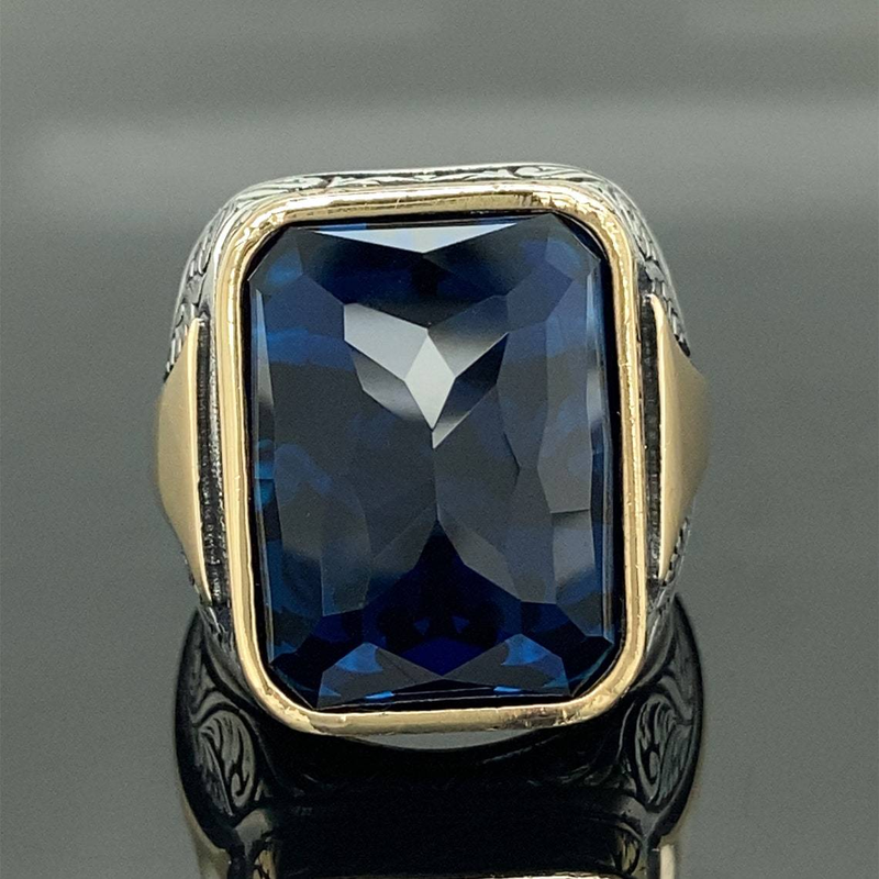 Hecheng Hot Selling Bijouen Wind Flowing Pattern Black Faced Zircon Ring_voghion.com