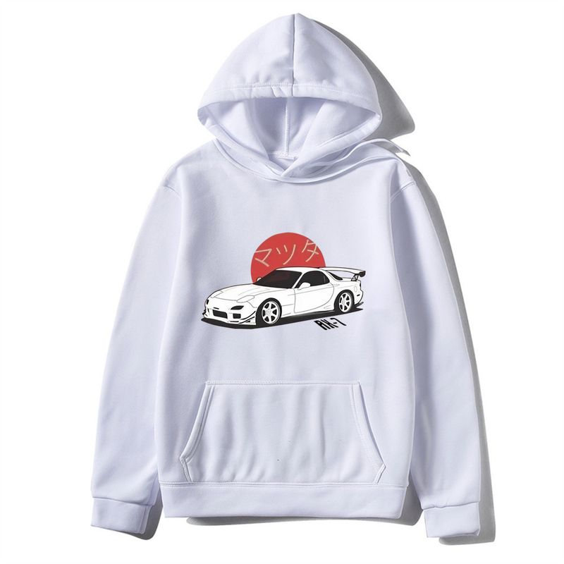 Mazda RX7 Sudadera con capucha estampada Moda para hombres y mujeres Suéter con capucha Cultura del automóvil_voghion.com