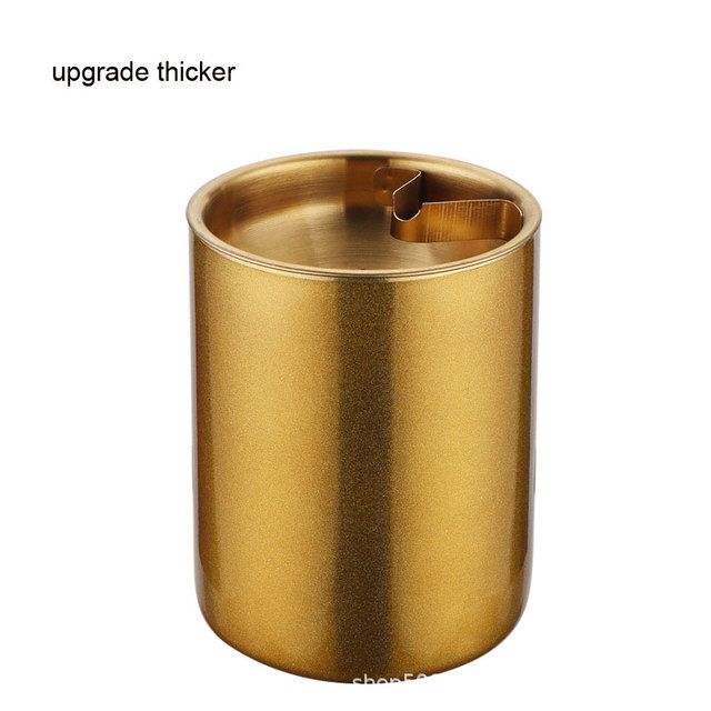 Avtagbar askkopp i metall i rostfritt stål, kreativ tratt, vindtät askkopp för bil, vardagsrum, flygaska, kontorsinredning_voghion.com