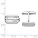 Sterling Silver Rhodium-plated Wave Design Cuff Links_voghion.com