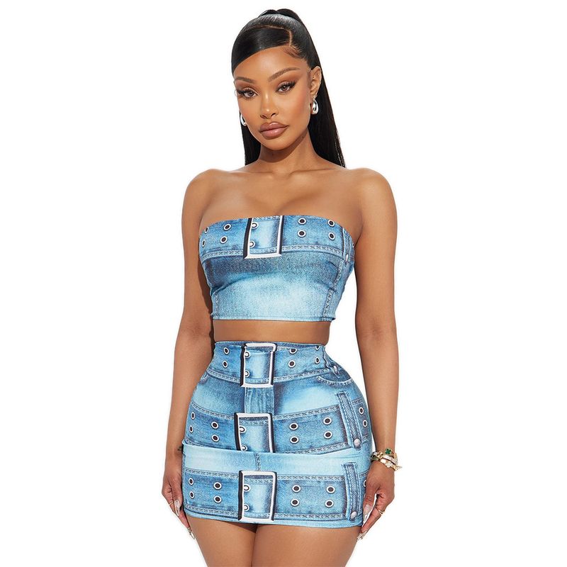 Trägerloses Crop-Top & Bodycon-Minirock-Set – Sexy zweiteiliges Outfit für Damen_voghion.com