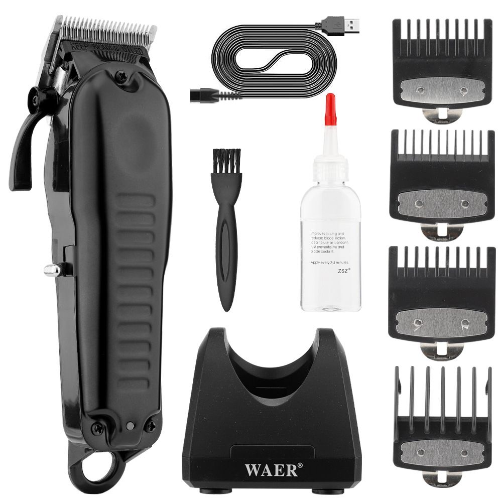 Professional Hair Clipper With Charging Docking Station, Cordless With 5 Guide Combs, Lithium Battery_voghion.com