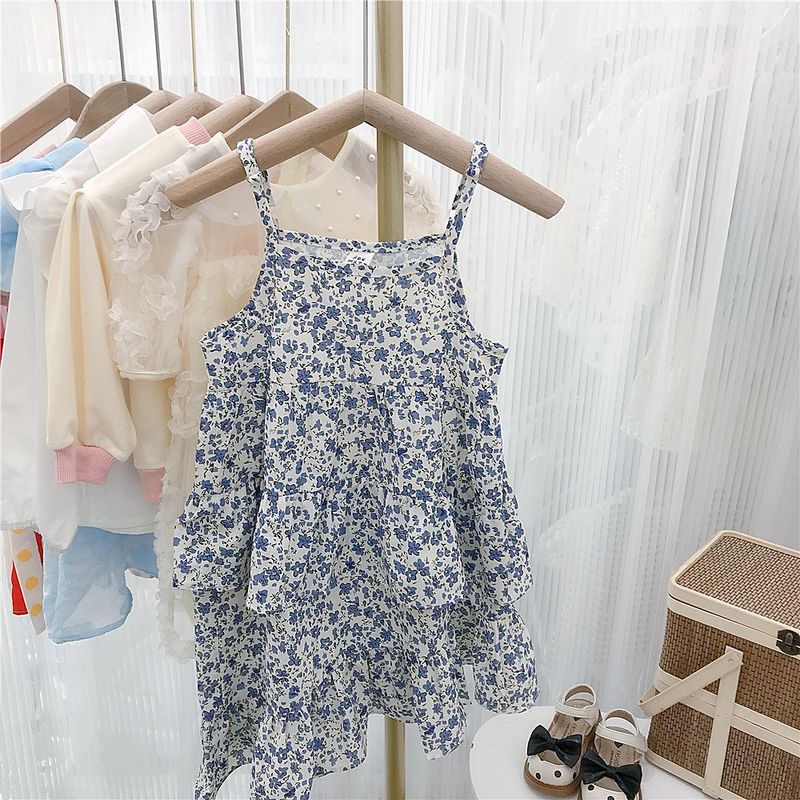 Kinderkleidung Mädchen Internet-Promi-Anzug 2024 Frühling und Herbst neuer Stil Jeansjacke Blumen-Hosenträgerrock zweiteiliger Anzug für Kinder_voghion.com