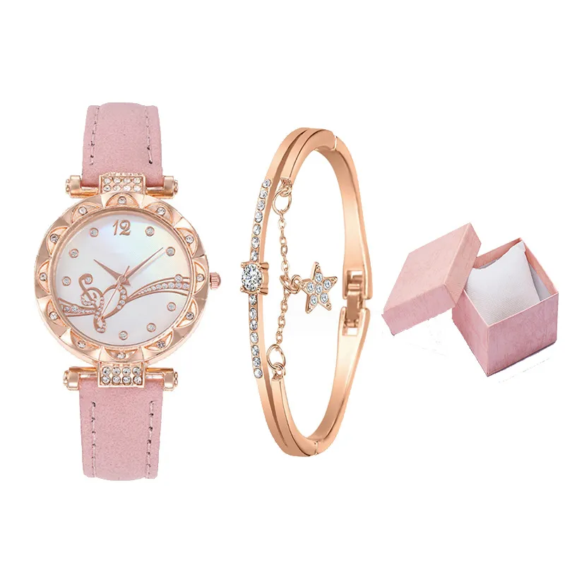 Women's Bracelet Watch Fashion Simple Butterfly Five-piece Watch Set_voghion.com