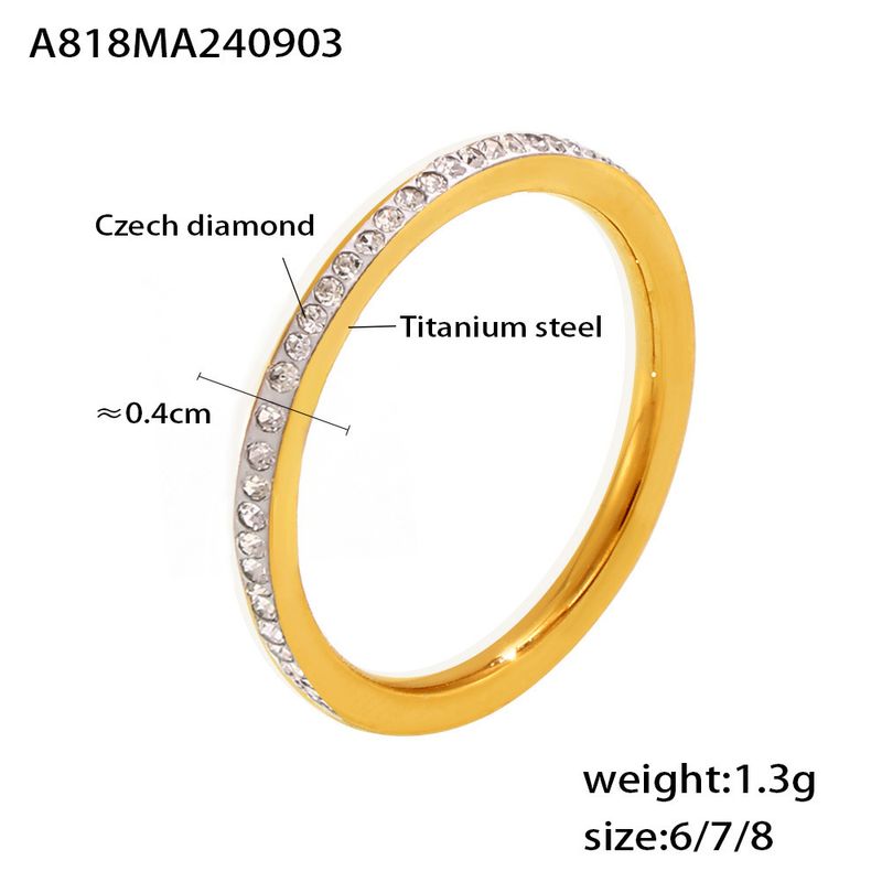 New Plain Ring Simple Stacked Diamond Ring Women's Jewelry Accessories_voghion.com