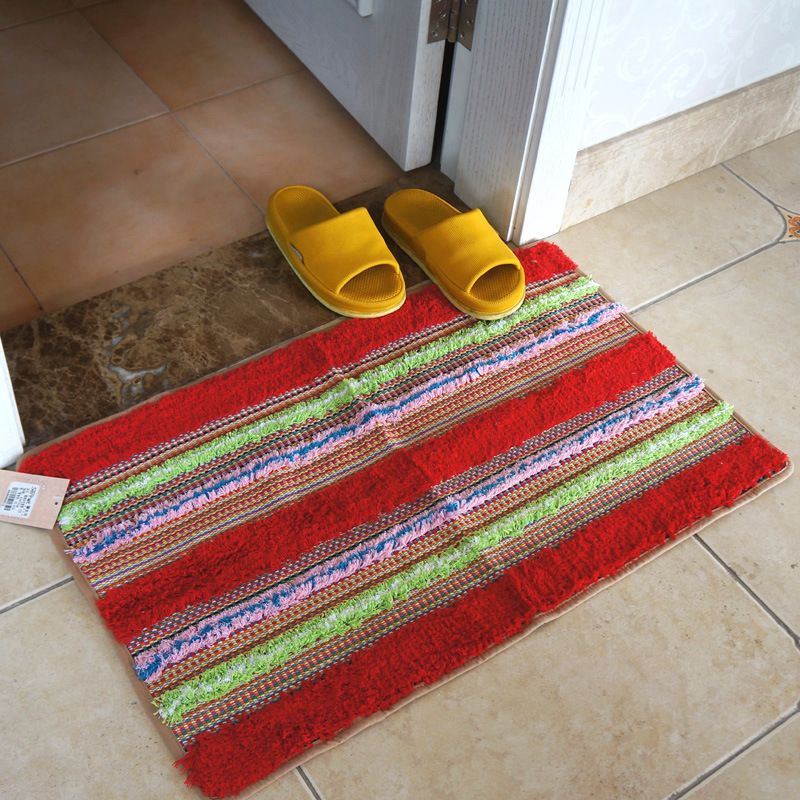 Pastoral flockande dörrmattor Halkfri absorberande badrumsmattor Golvmattor 45*75 Flerfärgad_voghion.com