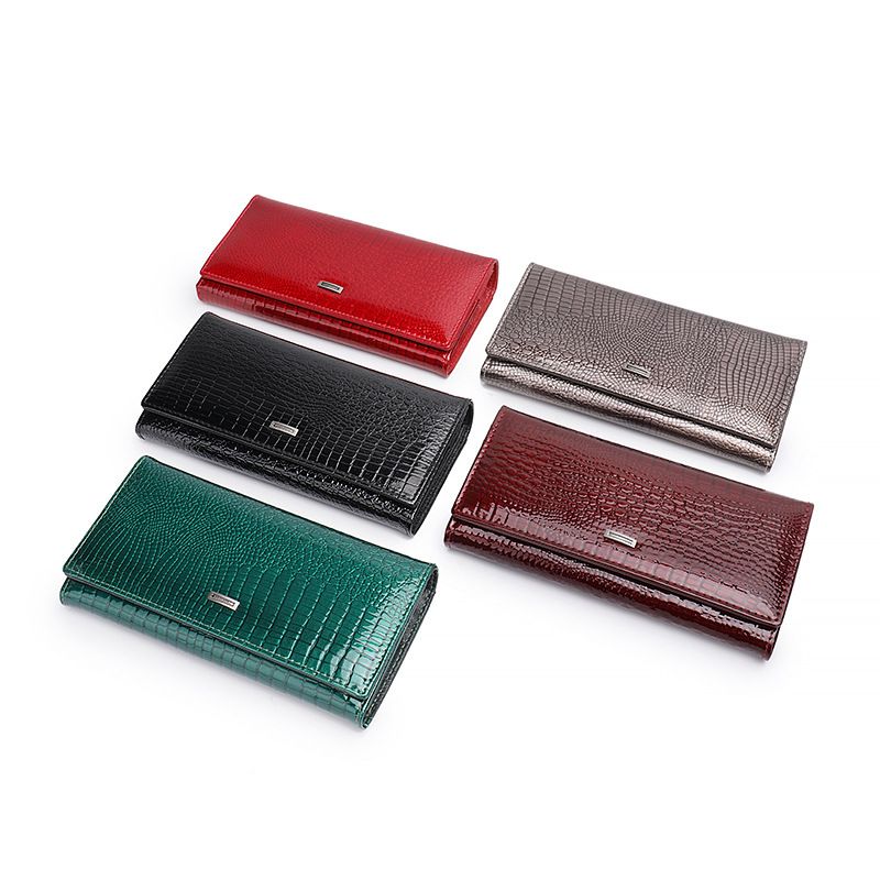 Modische und beliebte Damen-Geldbörse aus Lackleder mit Magnetverschluss, großem Fassungsvermögen, langem Münzfach mit mehreren Fächern und praktischer Handtasche_voghion.com