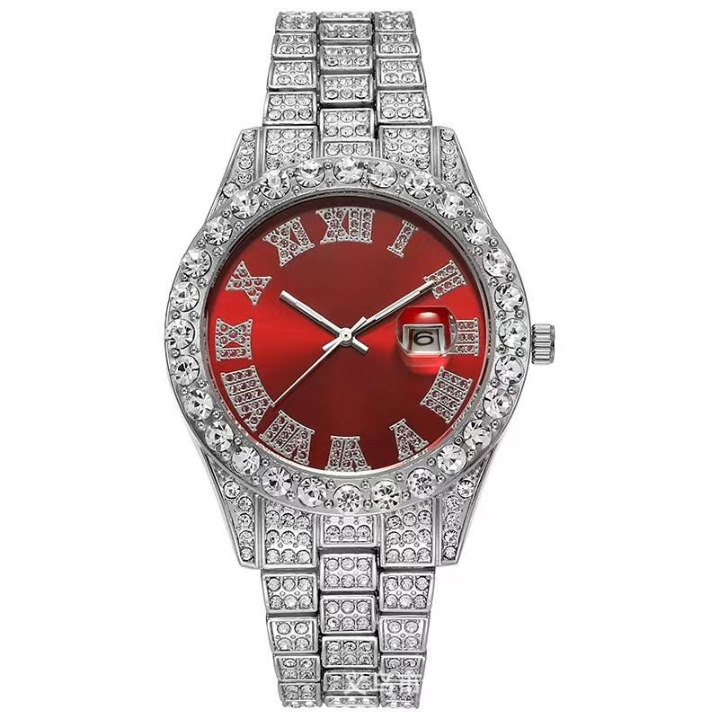 Men's Watches Men's Quartz Calendar With Hip Hop Dial Diamond For Men In Steel_voghion.com