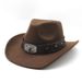 Cowhide large cowhide head with woolen fabric, wide brim for protection warmth, Western cowboy top hat, men's and_voghion.com