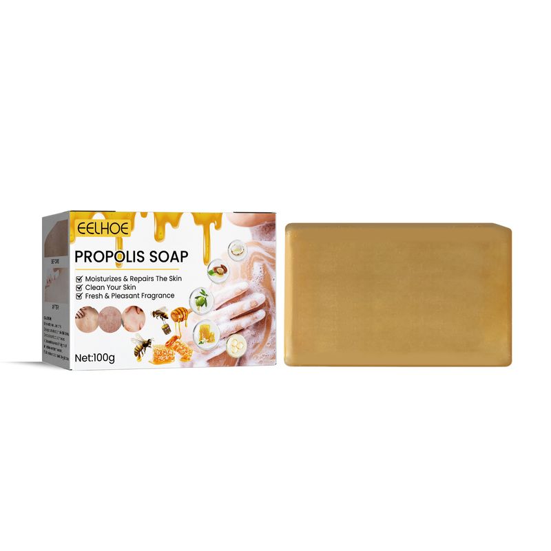 EELHOE Propolis Soap Deep Cleansing Body Skin Diminishing Acne Acne Tender Skin Beautifying Propolis Bath Soap_voghion.com