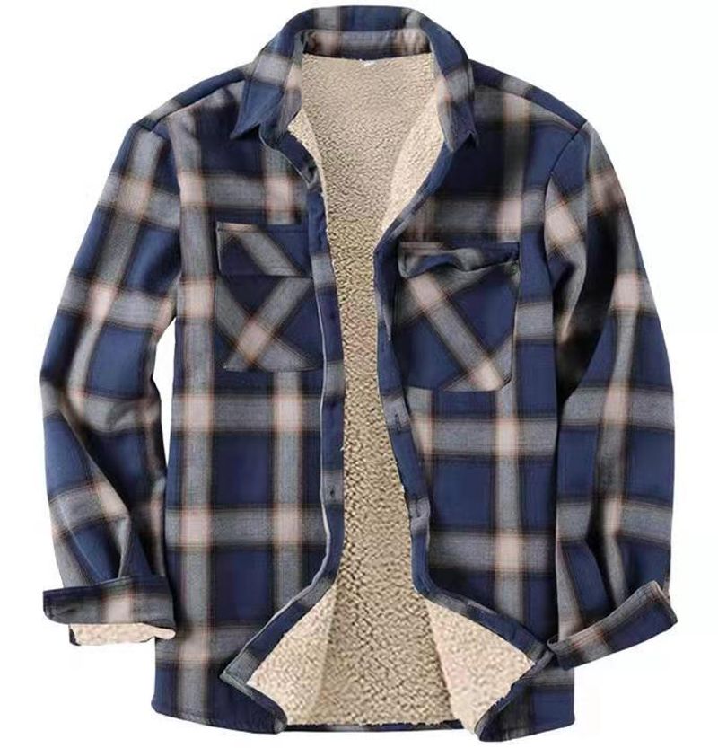 Giacca calda in peluche scozzese autunno/inverno 2024_voghion.com