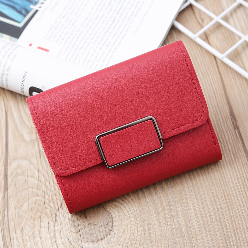 Portefeuille court à trois volets pour femmes, nouveau style coréen, mini porte-monnaie simple, polyvalent, mignon, portefeuille pour femmes_voghion.com