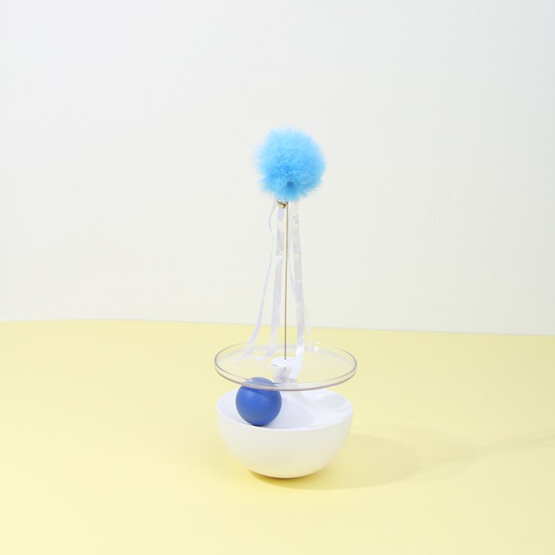 Zabawki dla kotów z dzwonkiem i włosami, w kształcie kulki, wibrujące piórka, do samodzielnego montażu_voghion.com