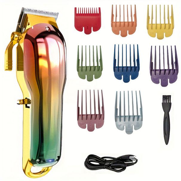 8-in-1 Hair Clipper Kit Electroplated Body With 8 Color-Coded Guide Combs For Men Women Kids_voghion.com