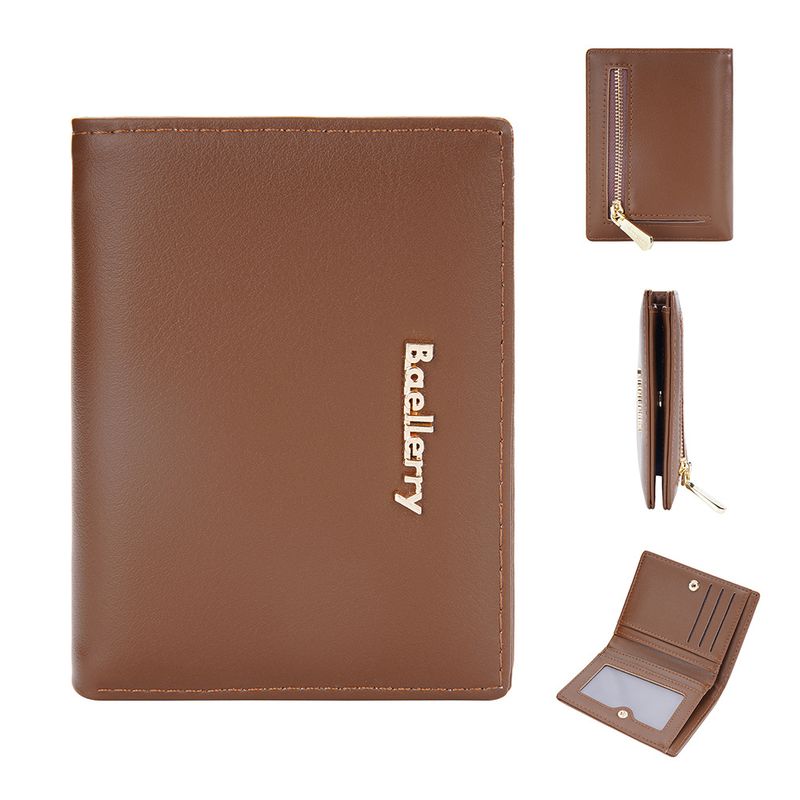 Baellerry nouveau portefeuille court pour femmes style couleur unie multi-carte fente fermeture éclair porte-monnaie carte sac femme en gros_voghion.com