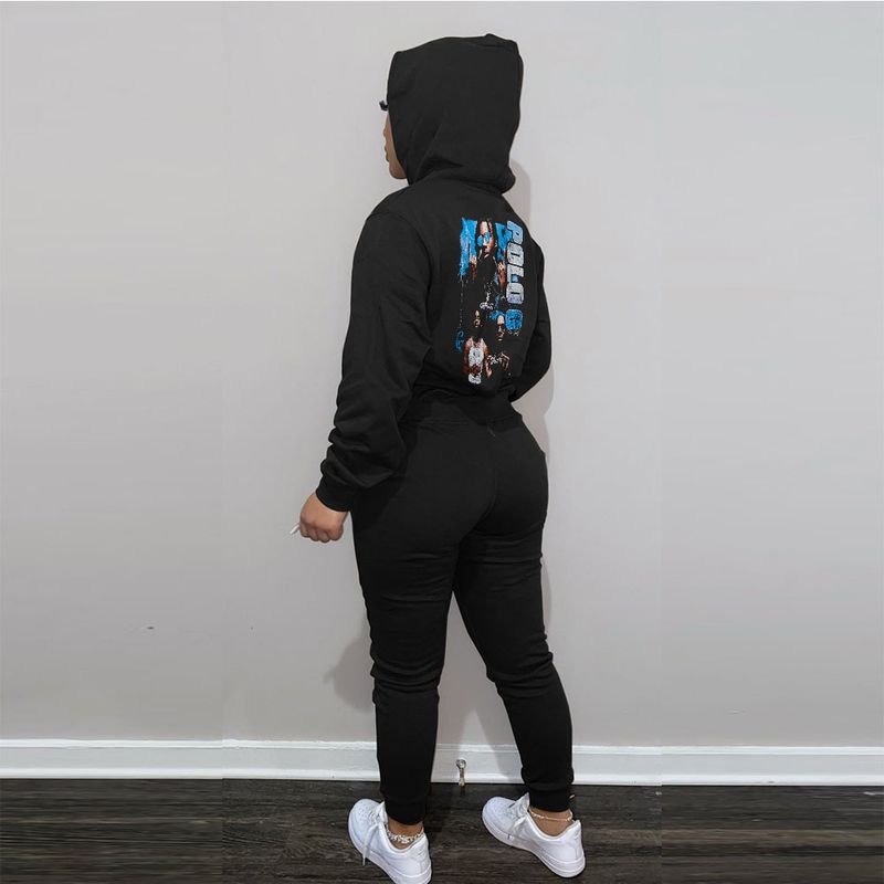Lässiger bedruckter Damen-Trainingsanzug mit Fleece-Hoodie, zweiteiliger Kapuzenpullover_voghion.com