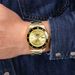 Gold Large Dial Quartz Steel Band Single Calendar Men's Watch_voghion.com