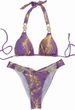 Ins Snake Print Bronzing Bikini Kristall Diamant Metall Zubehör Split Damen Badeanzug Urlaub Bademode_voghion.com