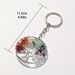 Vintage Natural 7 Color Gravel Crystal Tree Of Life Keychain Round Keychain Bag Pendant_voghion.com