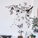 Ręcznie rysowane gałązki motyli, kwiaty, PVC N1811, samoprzylepne naklejki dekoracyjne na ścianę w salonie_voghion.com