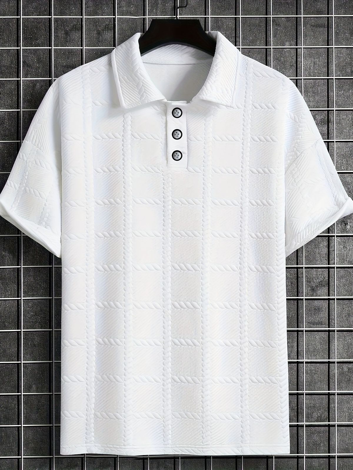 Polo estiva da uomo, semplice, tinta unita, con bottoni, a maniche corte_voghion.com