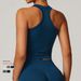 Zechuang Canotta sportiva attillata senza cuciture con schiena incrociata, pezzo unico, coprente per la pancia, abbigliamento da yoga per donna 7725_voghion.com