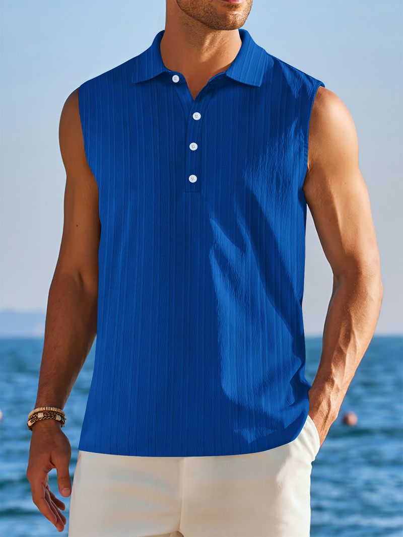 Men's Clothing Summer Half Open Sleeveless Bottoming Shirt Outdoor Casual Vest_voghion.com