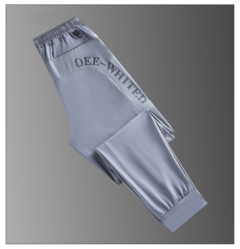 2025 Herren Jogging Hose Eis Seide Sommer Stretch Jogger Hose Schwarz Grau Gerade Coole Sport Trainings Hose Groß Groß Plus_voghion.com