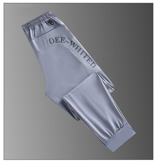2025 Herren Jogging Hose Eis Seide Sommer Stretch Jogger Hose Schwarz Grau Gerade Coole Sport Trainings Hose Groß Groß Plus_voghion.com